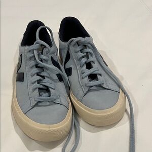 Veja Men's Light Blue and Cream Sneakers